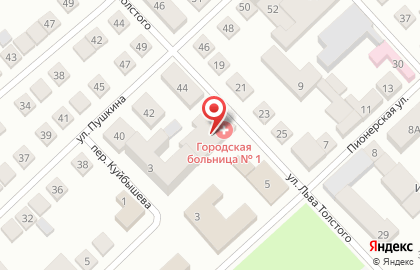 Городская больница №1 на улице Толстого в Орске на карте