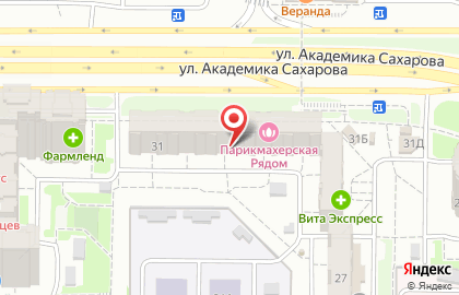 Улей на улице Академика Сахарова на карте