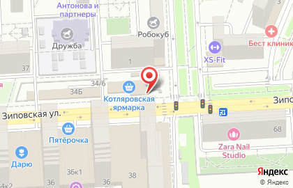 Автомагазин За рулем на Зиповской улице на карте