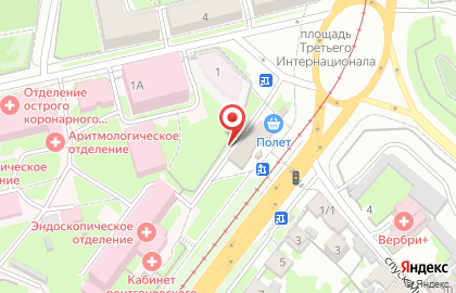 Продовольственный магазин Нива-Хлеб в Железнодорожном районе на карте