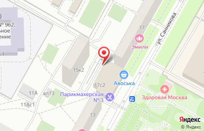 Мастерская по ремонту одежды на ул. Санникова, 17 ст2 на карте