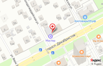 Шиномонтажная мастерская на проспекте Декабристов на карте