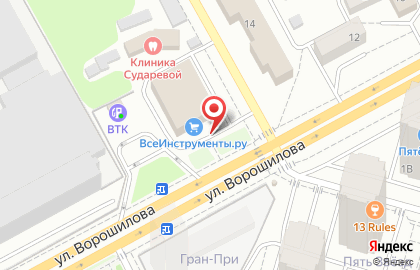 Федеральная Служба Сервиса на улице Ворошилова на карте