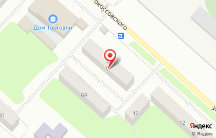 Магазин Мясной двор на улице Рокоссовского на карте