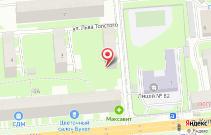 Чартер на улице Льва Толстого на карте