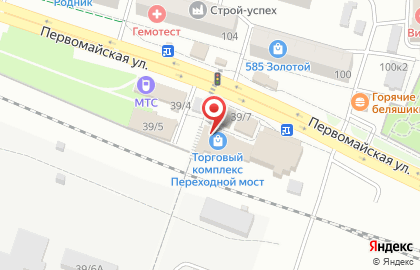 Киоск по продаже хлебобулочных изделий на Первомайской улице на карте