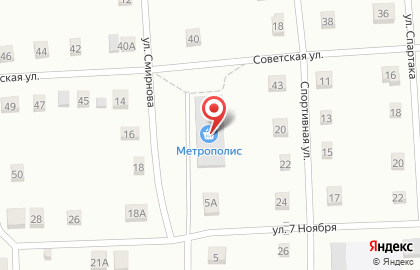 Супермаркет Метрополис на улице Смирнова на карте