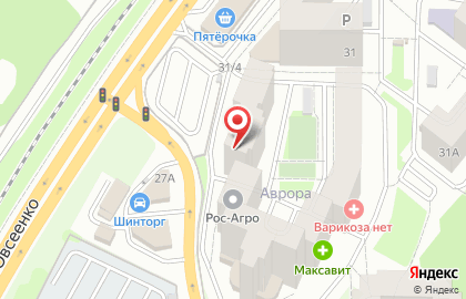 Салон мебели Вернисаж на улице Антонова-Овсеенко на карте