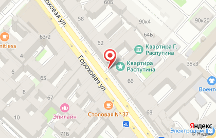 Отражение на Гороховой улице на карте