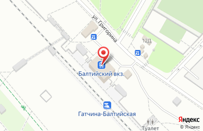 Гатчина-Балтийская, железнодорожная станция на карте