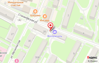 Себор на Стахановской улице на карте