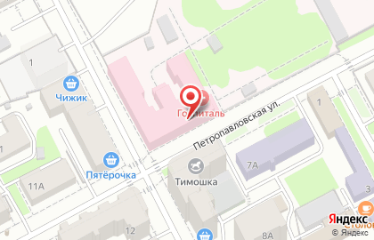 Пермский гарнизонный военный госпиталь на Петропавловской улице на карте