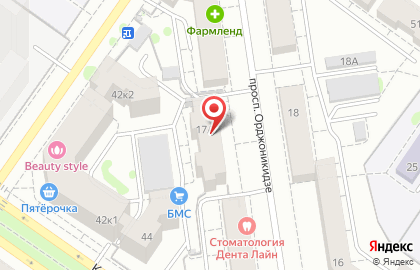 Банк Открытие на проспекте Орджоникидзе, 17а на карте
