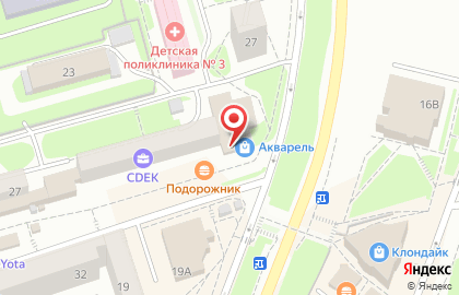 Магазин канцелярских и детских товаров Акварель в Новоильинском районе на карте