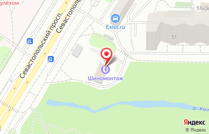 Шиномонтажная мастерская на Севастопольском проспекте на карте
