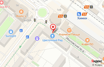 Цветочный супермаркет Цветочный Ряд на Московской улице на карте