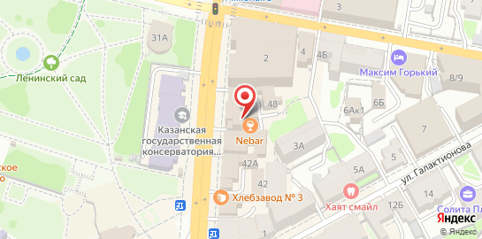 Бар Nebar на улице Пушкина на карте