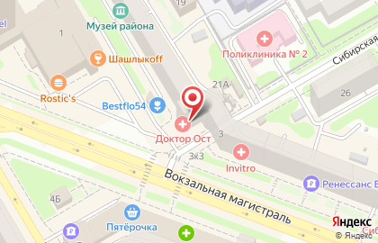 Банкомат Ханты-Мансийский банк Открытие на улице Вокзальной магистрали на карте