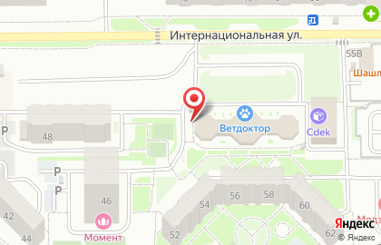 Продовольственный магазин Елена на Интернациональной улице на карте