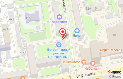 Железнодорожный район Киоск по продаже фруктов и овощей в Железнодорожном районе на карте