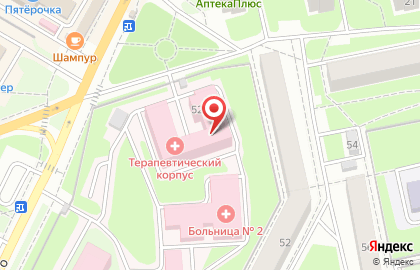 Больница Брянская городская больница №2 на улице Чернышевского, 52а к 4 на карте