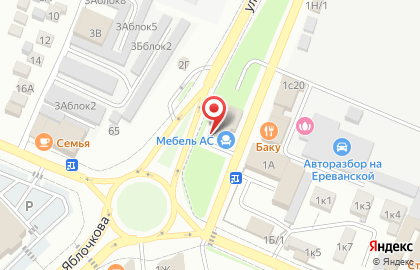 Мебельный салон Витязь на улице Ереванской на карте