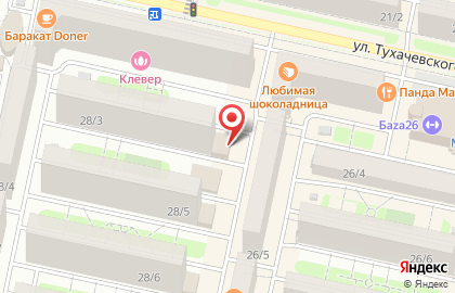 Магазин Мир мяса на улице Тухачевского на карте