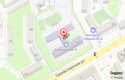 Средняя общеобразовательная школа №25 на Туркестанской улице на карте