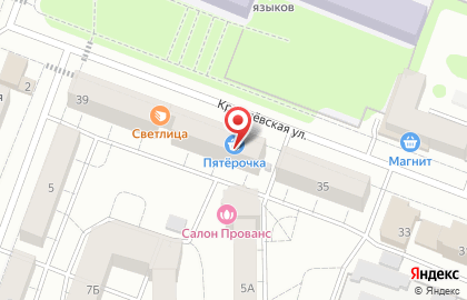 Супермаркет Пятёрочка на Кремлевской улице на карте
