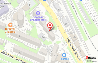 Магазин разливного пива Пена в Первореченском районе на карте