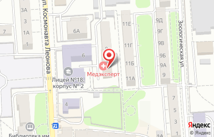 Аптечный пункт МедЭксперт-фарм на улице Космонавта Леонова на карте