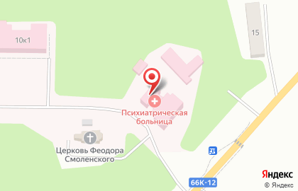 Смоленская областная клиническая психиатрическая больница в Смоленске на карте