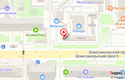 Зоомаркет на улице Комсомольский 34Б/2 на карте