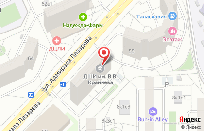Детская школа искусств им. В.В. Крайнева на метро Бунинская аллея на карте