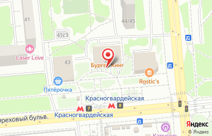 Киоск по продаже печатной продукции, район Зябликово на Ореховом бульваре на карте