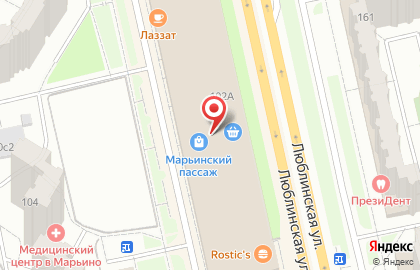 Перекресток в Марьино на карте