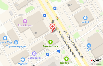 Таверна на улице Паши Савельевой на карте