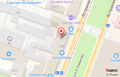 Тензор на Астраханской улице на карте