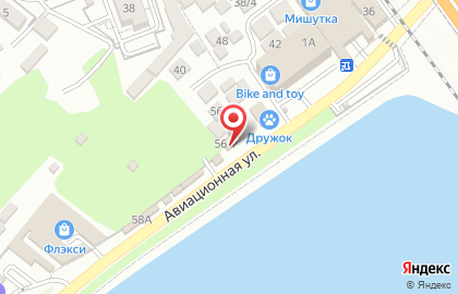 Продуктовый магазин на Авиационной, 1а на карте