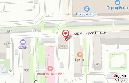 Сауна Афродита на улице Молодой Гвардии на карте