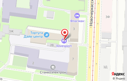 Центр фитнеса и спорта i LOVE SPORT на Новочеркасском проспекте, 5а на карте