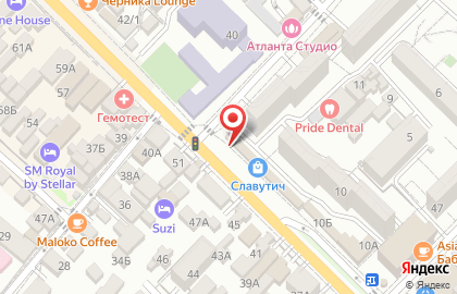 Продовольственный магазин на улице Ленина на карте