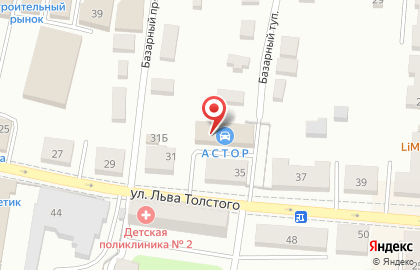 Астор на улице Льва Толстого на карте