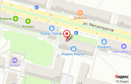 Центр бытовых услуг на улице Металлургов на карте