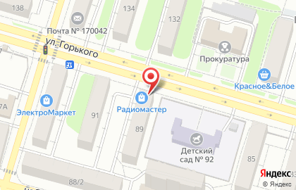 Магазин радиоэлектронной техники РадиоМастер на улице Горького на карте