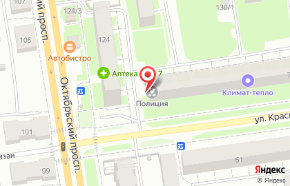 Октябрьский участковый пункт полиции на улице Красных Партизан на карте