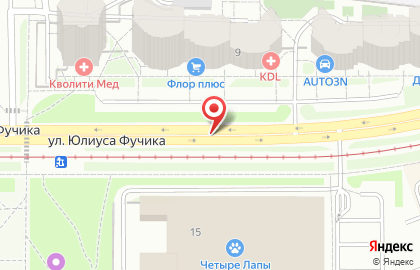 Семейные покупки на улице Юлиуса Фучика на карте