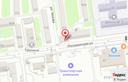 Магазин хлебобулочных изделий Хлебный Дом на Пограничной улице на карте