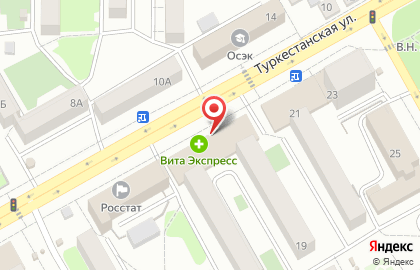 Салон-парикмахерская Ева на Туркестанской улице на карте
