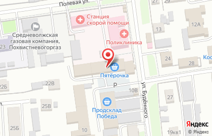 Супермаркет Пятёрочка на улице Будённого на карте